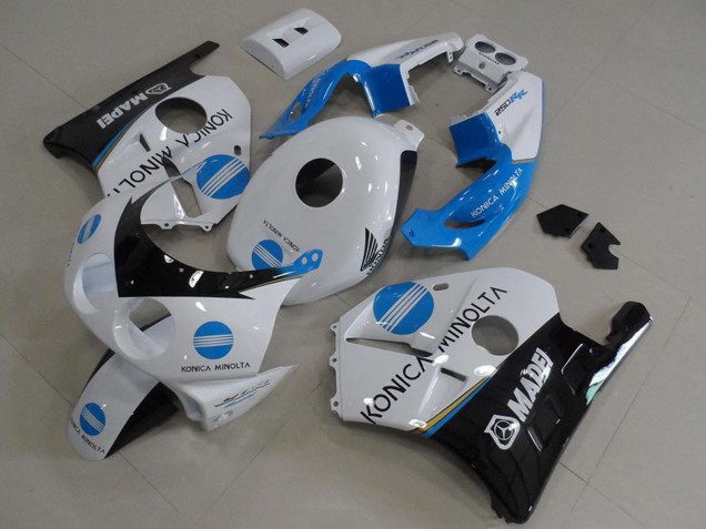 1990-1998 Honda CBR250RR MC22 Motorcycle Fairings - White Blue Glossy Black Konica Minolta Canada