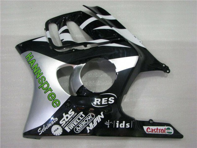 1995-1996 Honda CBR600 F3 Motorcycle Fairings - White Silver Green Hannspree Canada
