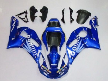 1998-2002 Yamaha YZF R6 Motorcycle Fairings - Blue White Go Motul Canada