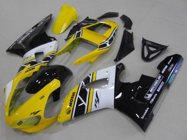 2000-2001 Yamaha YZF R1 Motorcycle Fairings - Yellow White Black Anniversary Motul Michelin Canada