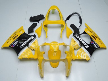 2000-2002 Kawasaki ZX6R Motorcycle Fairings - Yellow White Black Elf Bridgestone Canada