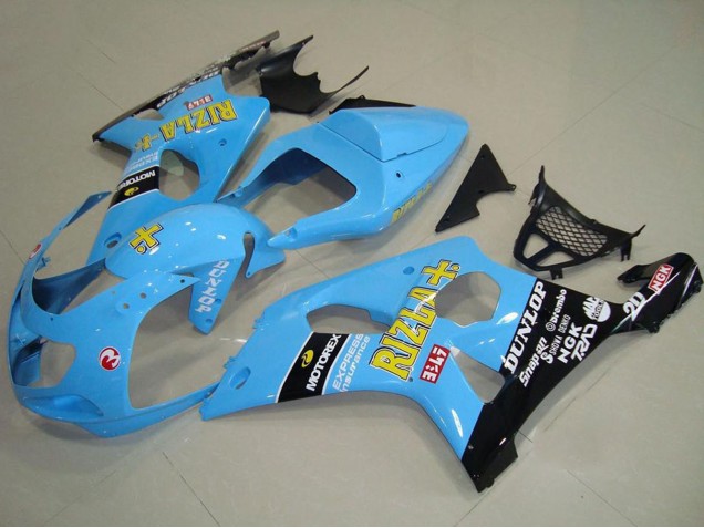 2000-2002 Suzuki GSXR 1000 Motorcycle Fairings - Light Blue Yellow Black Rizla Canada