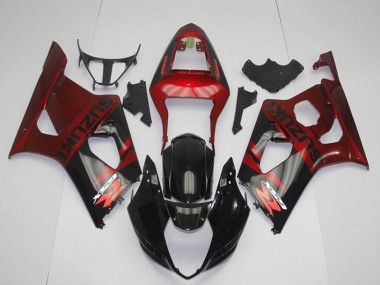 2003-2004 Suzuki GSXR 1000 Motorcycle Fairing - Red Glossy Black Canada