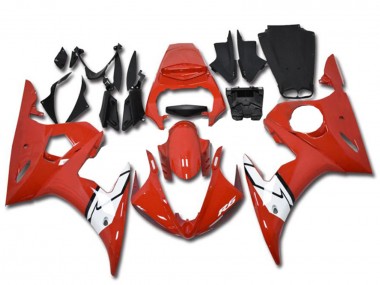 2003-2004 Yamaha YZF R6 Motorcycle Fairings - Red White Canada