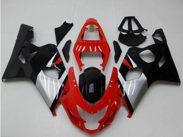 2004-2005 Suzuki GSXR 600/750 Motorcycle Fairings - Red Silver Black Canada