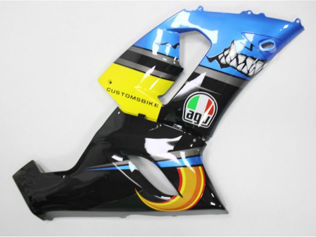 2005-2006 Kawasaki ZX6R Motorcycle Fairings - Blue Yellow Black Shark Canada