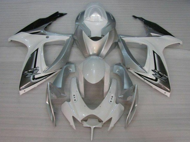 2006-2007 Suzuki GSXR 600/750 Motorcycle Fairings - White Silver Canada