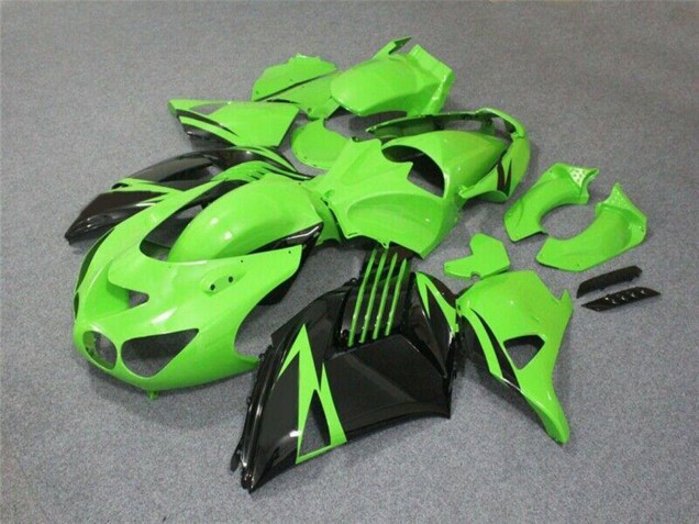 2006-2011 Kawasaki ZX14R ZZR1400 Motorcycle Fairing - Green Glossy Black Canada
