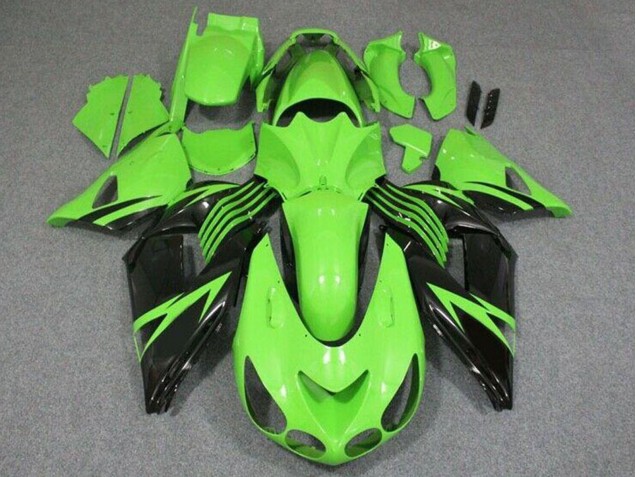 2006-2011 Kawasaki ZX14R ZZR1400 Motorcycle Fairing - Green Glossy Black Canada