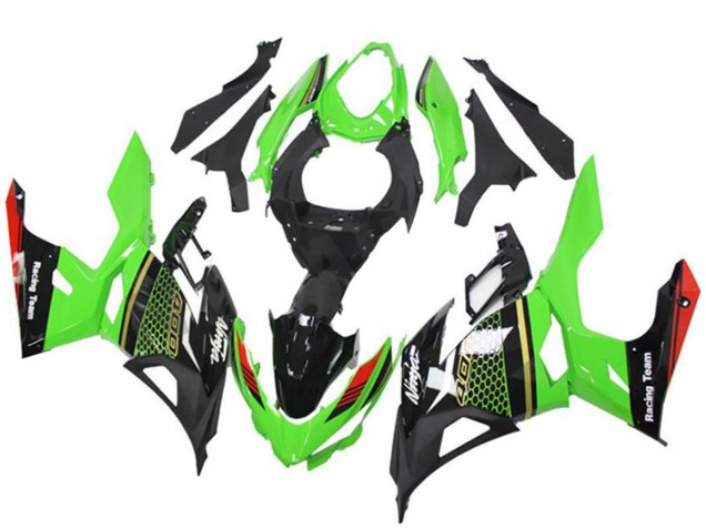 2018-2024 Kawasaki EX400 Motorcycle Fairings - Green Red Black Honeycomb Canada