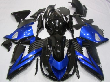 2006-2011 Kawasaki ZX14R ZZR1400 Motorcycle Fairings - Blue Glossy Black Canada
