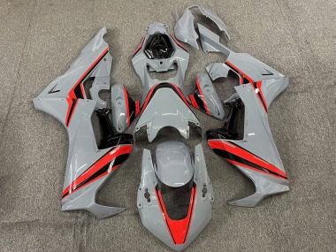 2017-2024 Honda CBR1000RR Motorcycle Fairings - Nardo Grey with Red Stripe Canada