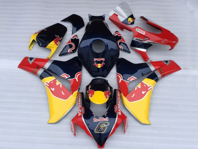 2008-2011 Honda CBR1000RR Motorcycle Fairings - Dark Blue Yellow Red Bull Canada