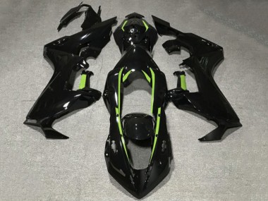 2017-2024 Honda CBR1000RR Motorcycle Fairings - Glossy Black Lime Green Lining Canada