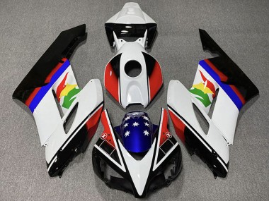 2004-2005 Honda CBR1000RR Motorcycle Fairings - White Red Blue Glossy Black Star Canada