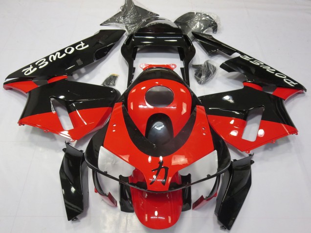 2003-2004 Honda CBR600RR Motorcycle Fairings - Red Glossy Black Power Canada