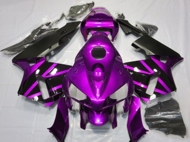 2005-2006 Honda CBR600RR Motorcycle Fairings - Purple Glossy Black Design Canada