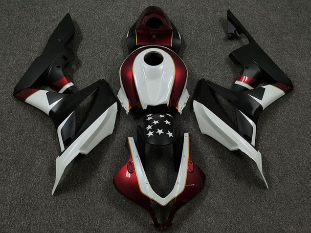 2009-2012 Honda CBR600RR Motorcycle Fairings - White Red Matte Black Star Canada