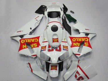 2003-2004 Honda CBR600RR Motorcycle Fairings - White Red Yellow San Carlo 58 Canada