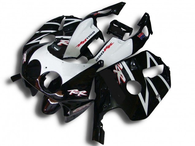 1990-1998 Honda CBR250RR Motorcycle Fairings - Glossy Black White RR Canada
