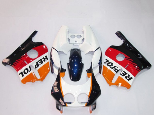 1990-1998 Honda CBR250RR Motorcycle Fairings - Orange White Red Glossy Black Repsol Canada