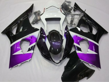 2003-2004 Suzuki GSXR 1000 Motorcycle Fairings - Purple White Glossy Black Canada