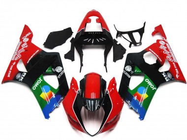 2003-2004 Suzuki GSXR 1000 Motorcycle Fairings - Red Black Green JOMO Canada