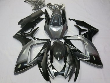 2006-2007 Suzuki GSXR 600 / GSXR 750 Motorcycle Fairings - Grey Glossy Black Stripe Canada