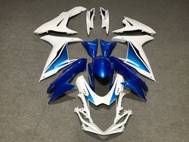 2011-2024 Suzuki GSXR 600 / GSXR 750 Motorcycle Fairings - Blue White Custom Canada