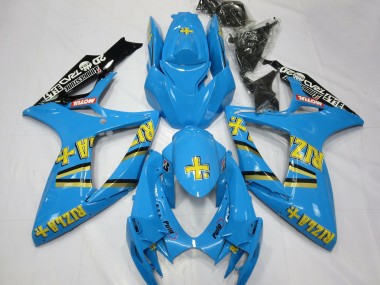 2006-2007 Suzuki GSXR 600 / GSXR 750 Motorcycle Fairings - Light Blue Black Yellow Rizla Canada