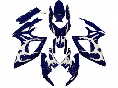 2006-2007 Suzuki GSXR 600 / GSXR 750 Motorcycle Fairings - Dark Blue White Design Canada