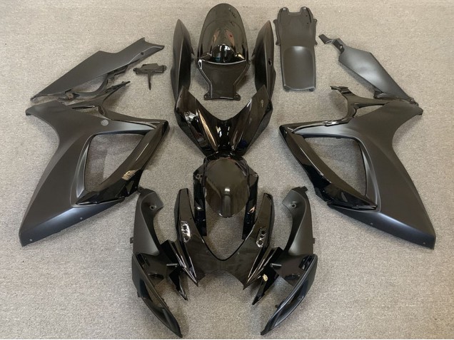 2006-2007 Suzuki GSXR 600 / GSXR 750 Motorcycle Fairings - Glossy Black Matte Black Canada
