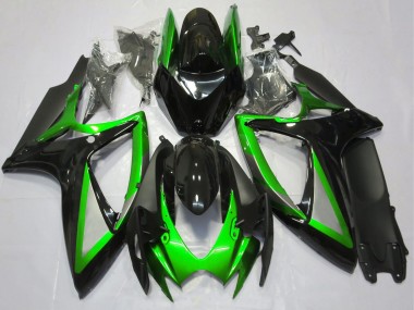 2006-2007 Suzuki GSXR 600 / GSXR 750 Motorcycle Fairing - Green Glossy Black Matte Black Canada