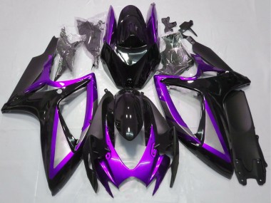 2006-2007 Suzuki GSXR 600 / GSXR 750 Motorcycle Fairings - Purple Glossy Black Matte Black Canada