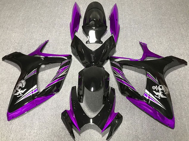 2006-2007 Suzuki GSXR 600 / GSXR 750 Motorcycle Fairing - Purple Glossy Black Canada