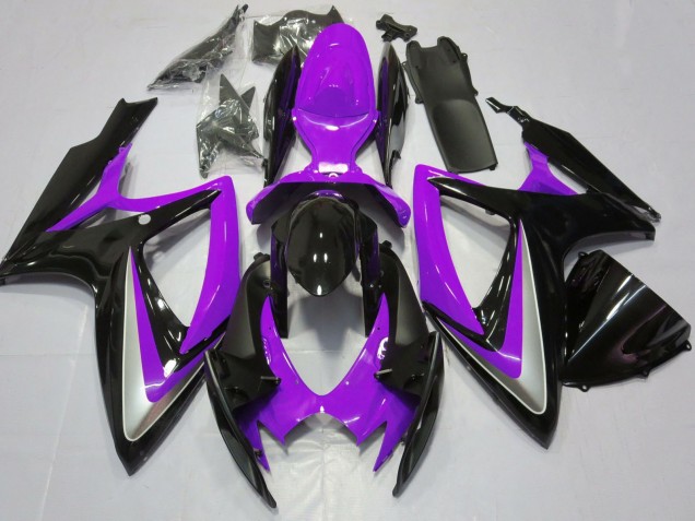 2006-2007 Suzuki GSXR 600 / GSXR 750 Motorcycle Fairings - Purple Glossy Black Canada