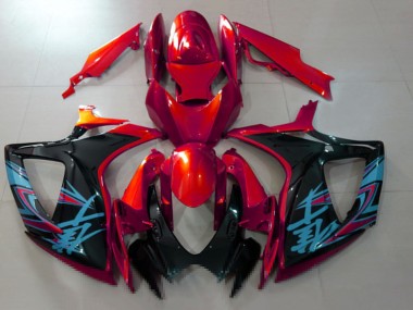 2006-2007 Suzuki GSXR 600 / GSXR 750 Motorcycle Fairings - Red Black Light Blue Canada