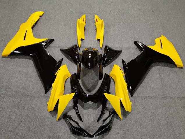 2011-2024 Suzuki GSXR 600 / GSXR 750 Motorcycle Fairings - Yellow Glossy Black Canada
