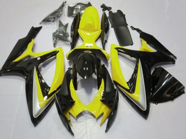 2006-2007 Suzuki GSXR 600 / GSXR 750 Motorcycle Fairings - Yellow Glossy Black Canada