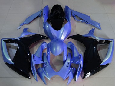 2006-2007 Suzuki GSXR 600 / GSXR 750 Motorcycle Fairings - Light Blue Glossy Black Canada