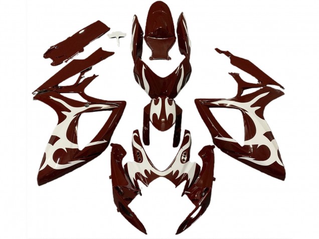 2006-2007 Suzuki GSXR 600 / GSXR 750 Motorcycle Fairings - Maroon Red White Canada