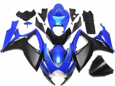 2006-2007 Suzuki GSXR 600 / GSXR 750 Motorcycle Fairings - Blue Matte Black Custom OEM Style Canada