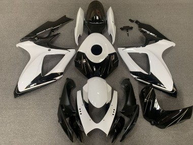 2006-2007 Suzuki GSXR 600 / GSXR 750 Motorcycle Fairings - White Glossy Black Canada