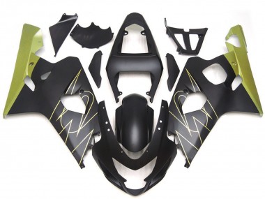 2004-2005 Suzuki GSXR 600 / GSXR 750 Motorcycle Fairings - Matte Black Gold Corona Canada
