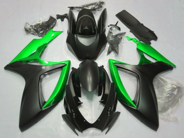 2006-2007 Suzuki GSXR 600 / GSXR 750 Motorcycle Fairings - Matte Black Green Canada