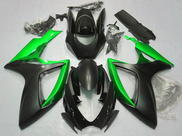 2006-2007 Suzuki GSXR 600 / GSXR 750 Motorcycle Fairings - Matte Black Green Canada