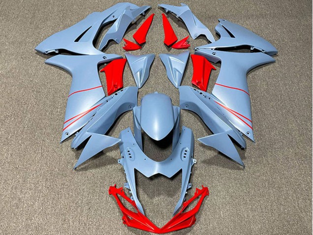 2011-2024 Suzuki GSXR 600 / GSXR 750 Motorcycle Fairings - Matte Sky Blue Red Canada