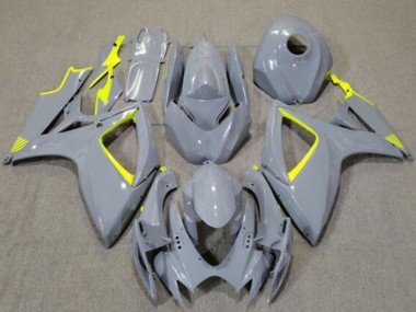 2006-2007 Suzuki GSXR 600 / GSXR 750 Motorcycle Fairings - Nardo Grey High Viz Yellow Canada