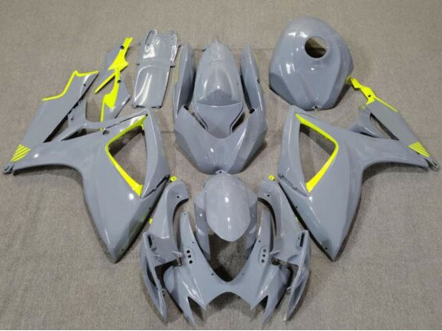 2006-2007 Suzuki GSXR 600 / GSXR 750 Motorcycle Fairings - Nardo Grey High Viz Yellow Canada