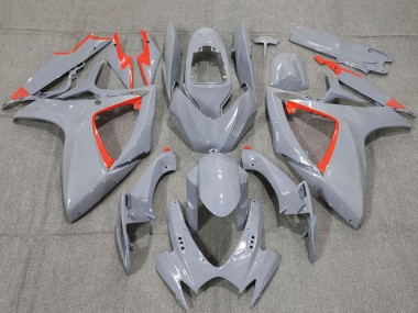 2006-2007 Suzuki GSXR 600 / GSXR 750 Motorcycle Fairings - Nardo Grey and Red Trim Canada